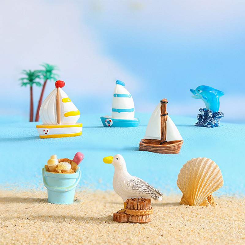 Aquarium Fish Dolphin - Cartoon Surfplank Schelpen Zeevogels Dolfijnen Ornamenten