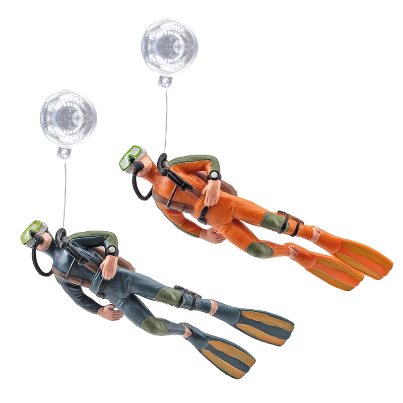 All Fish In Aquarium - Aquarium Diver Decoratie Drijvende Hars Duikers
