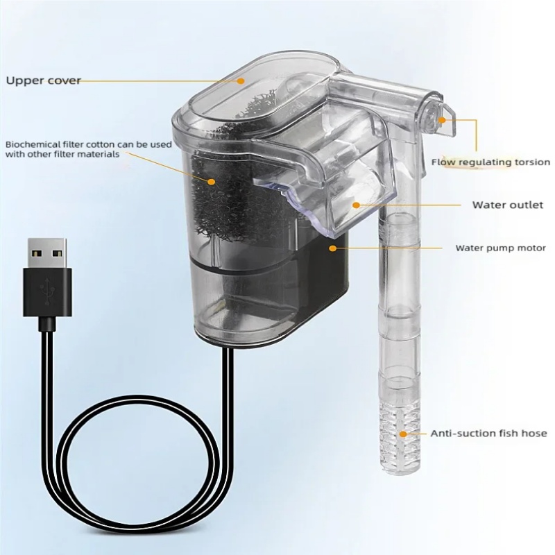 Mini hangend USB-filter voor a - Aquarium Fish For Beginners recensie en prijs