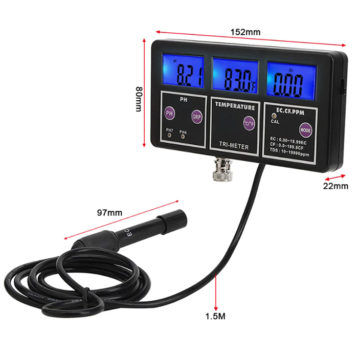 Nieuwe 5-in-1 PH/ORP/TDS/EC/TE - Aquarium Fish Online recensie en prijs